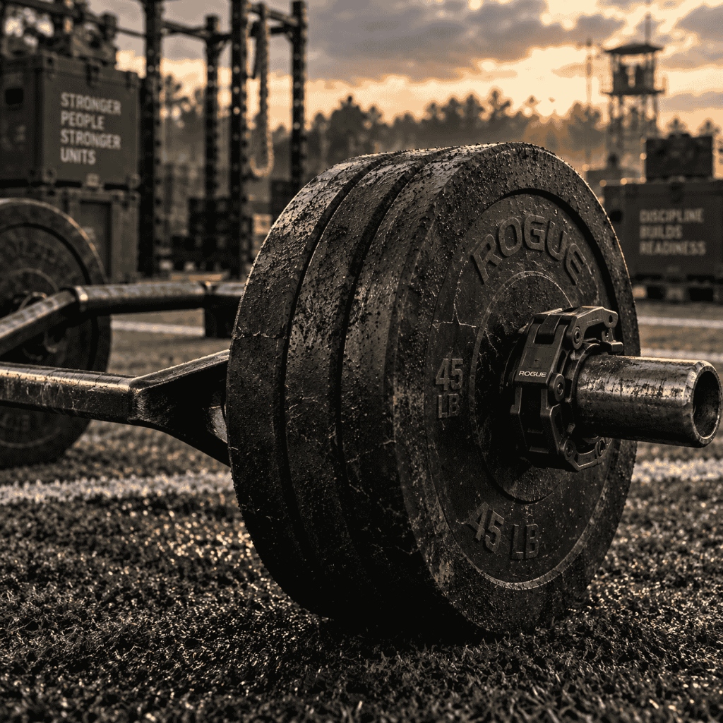 Weight plate loaded on a bar sleeve and secured with a collar